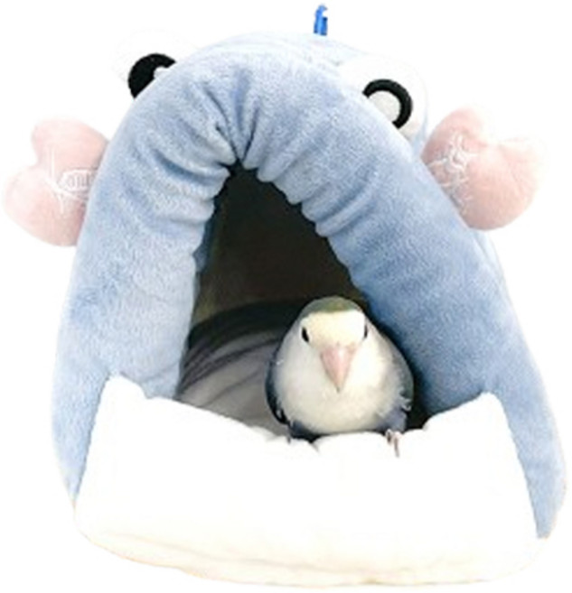 리프패럿 조류용 윙크 꽃게 침대, 블루, 1개