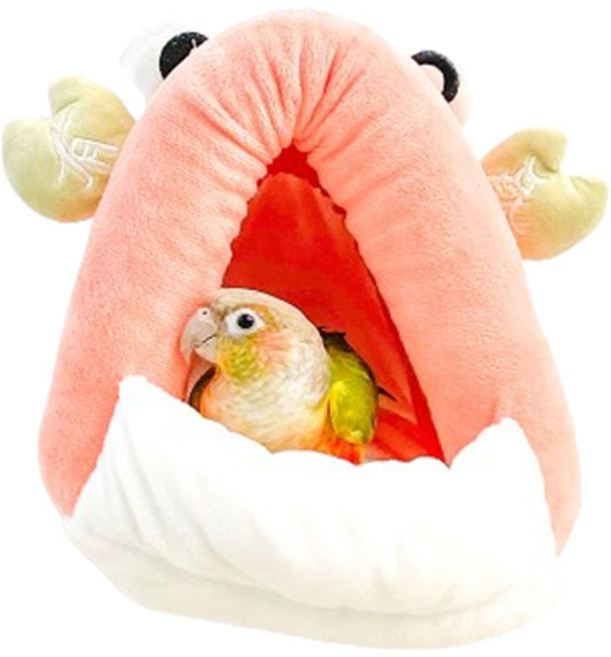 리프패럿 조류용 윙크 꽃게 침대, 핑크, 1개