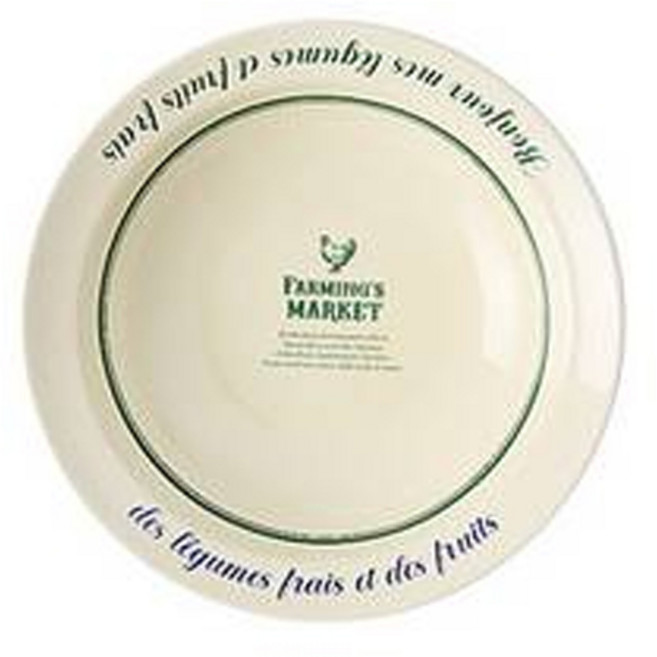 FARMING'S MARKET Tiny Blanc 字母farmings market沙拉碗 17.5cm, 米白色 + 綠色 + 藍色, 1個