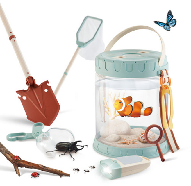 마이리틀타이거 자연탐험 채집채와 관찰 도구 8종 세트, 1세트