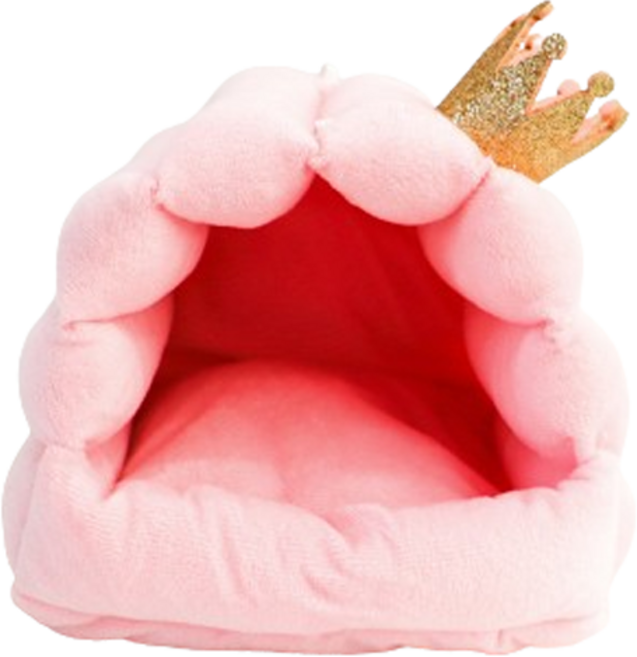 리프패럿 폭신폭신 왕관침대, 핑크, 1개