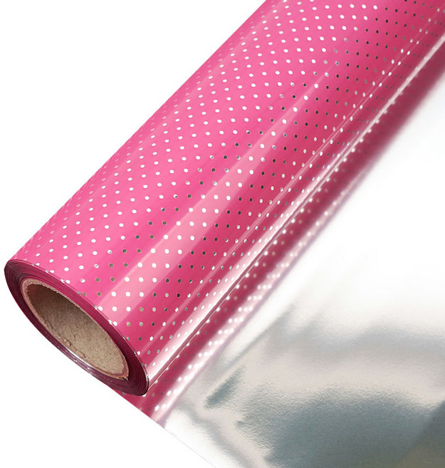 코코플러스 작은 땡땡이 롤 포장지 17m x 26.5cm, 분홍, 1개