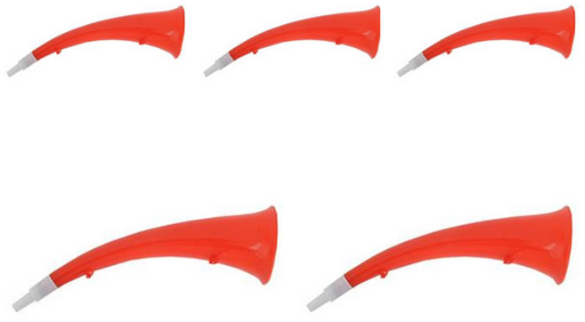 파티쇼 응원 휜 나팔, 레드, 5개