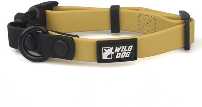 와일드독 강아지 워터프루프 투톤 칼라 목줄, 베이지, 1개