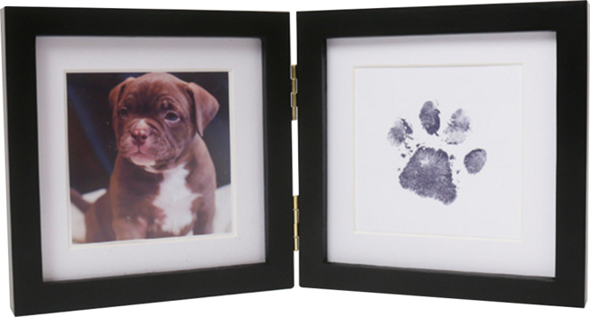 Time Leisure 寵物毛孩不沾墨印泥拓印紀念相框/成長彌月禮 方框 0.5kg, 黑色, 1個