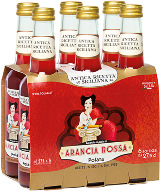 안티카리세타시칠리아나 폴라라 시칠리아나 아란시아 로싸 블러드 오렌지 탄산음료, 6개, 275ml