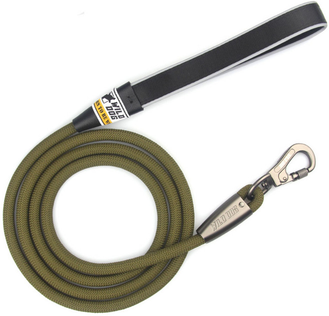 와일드독 강아지 베이직 로프 리드줄, 카키, 1개