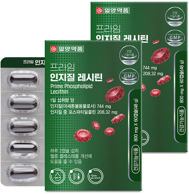 일양약품 프라임 인지질 레시틴 48g, 60정, 2개