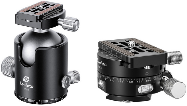 레오포토 볼헤드 + 플레이트 + 기어헤드 패닝클램프 세트, HB-70(볼헤드), QP-70N(플레이트), GR-2(클램프), 1세트