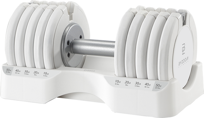 바이줌 5단 퓨어 무게조절 덤벨 화이트, 22.6kg, 1개