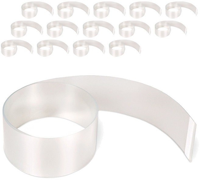 무스띠 케이크 띠지 접착형 5 x 70 cm, 투명, 15개