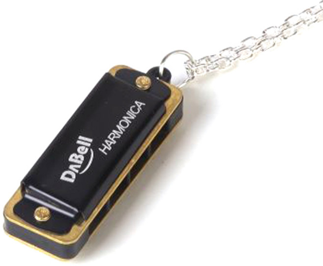 다벨 초미니 목걸이형 하모니카, 블랙, 1개