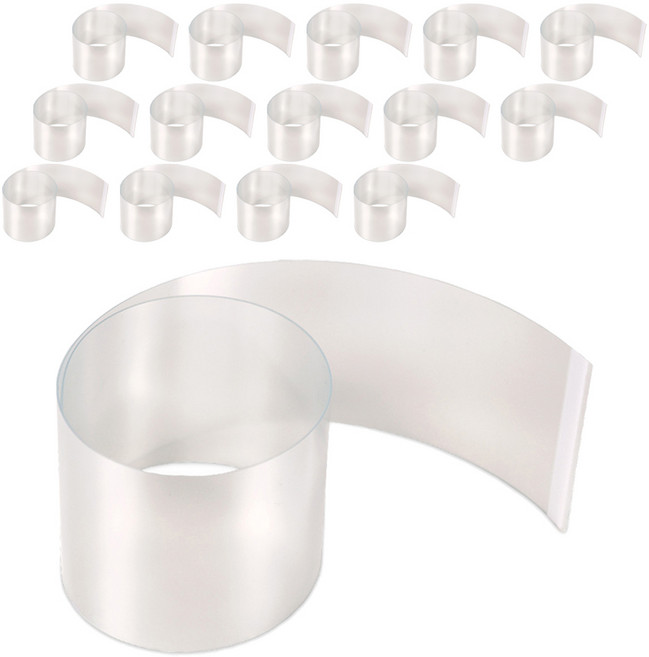 케이크 무스띠 접착형 높이 8cm x 길이 70cm, 투명, 15개