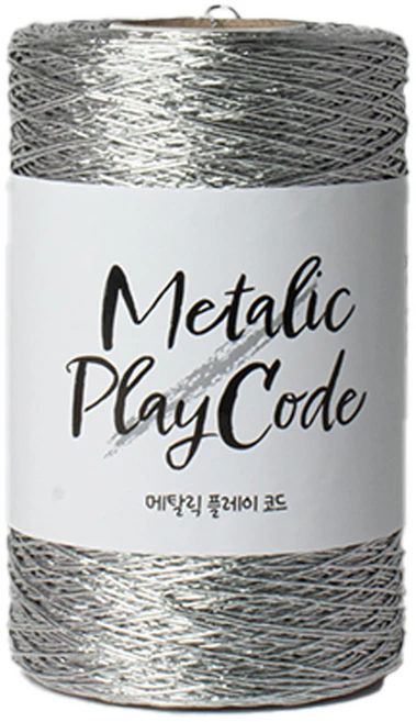 yarna 메탈릭 플레이 코드 뜨개실 250g, 101 실버, 1개 - 쿠팡
