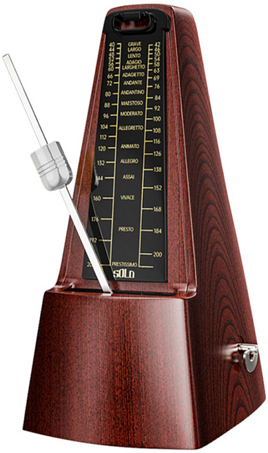 솔로뮤직 수동 태엽식 박자기 메트로놈 4W200, 레드브라운, 1개