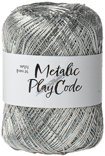 yarna 메탈릭 플레이 코드 뜨개실 70g, 101실버, 1개
