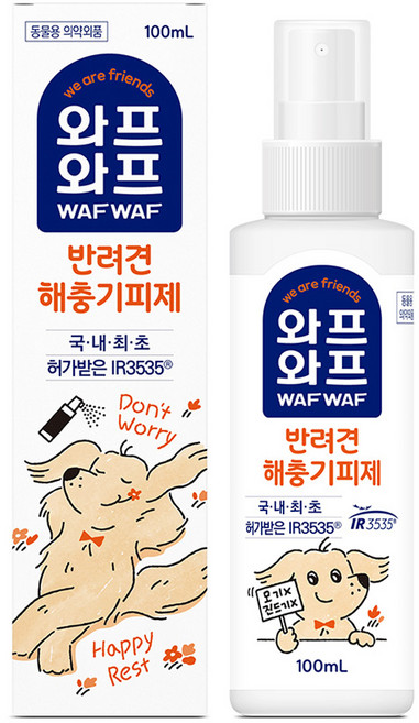 일동제약 와프와프 반려견 해충기피제, 혼합색상, 1개, 100ml
