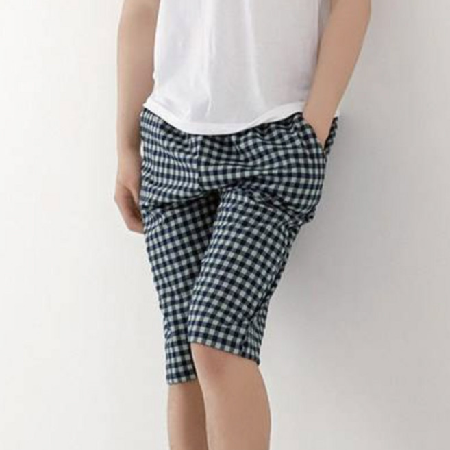 테라우드 남성용 면 7부 파자마 주머니바지 2p