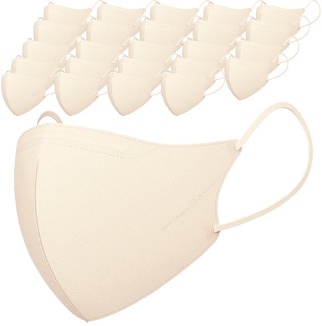 CLA 슬림핏 보건용 마스크 소형 KF94, 25개입, 1개, 크림베이지