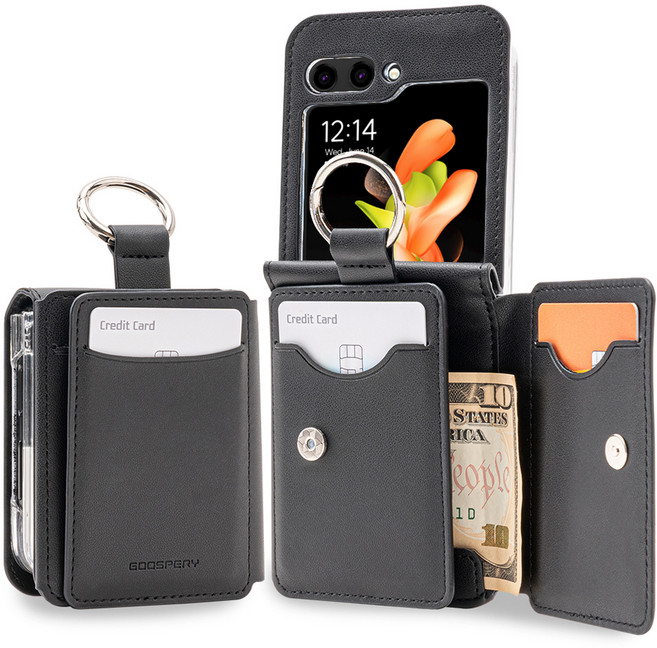 구스페리 올인원 카드수납 가죽 커버 with 링 휴대폰 케이스