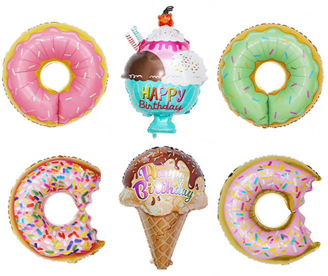 피앤비유니티 햄버거 과일 야채풍선 대 x 6종 세트, 02 아이스크림도넛, 1세트