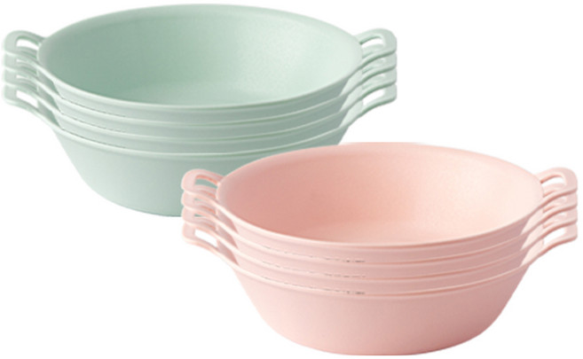 주방선생 플레이팅 파티 시리얼볼 4종 x 2p 세트 라지, 그린, 핑크, 1세트