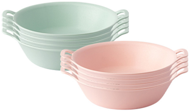 주방선생 플레이팅 파티 시리얼볼 4종 x 2p 세트 스몰, 그린, 핑크, 1세트