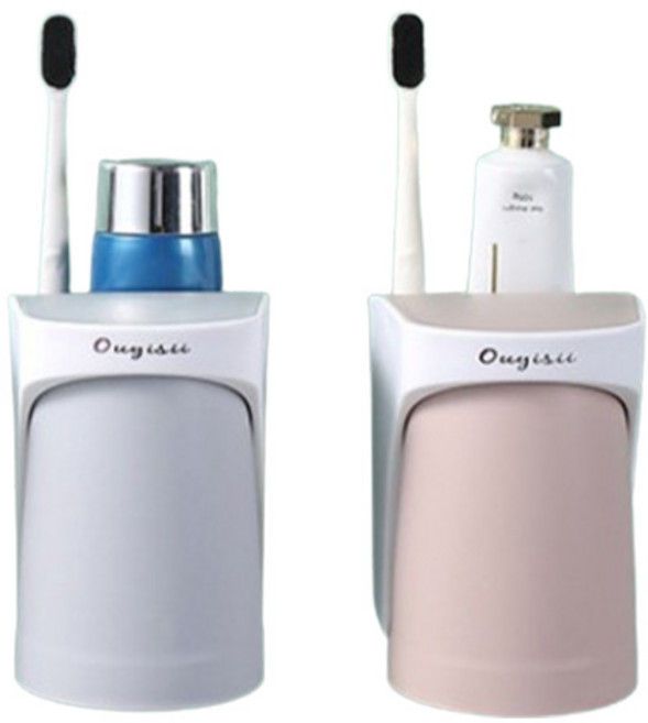 포유리빙 흡착식 거꾸로 자석 양치컵, 랜덤발송, 2개