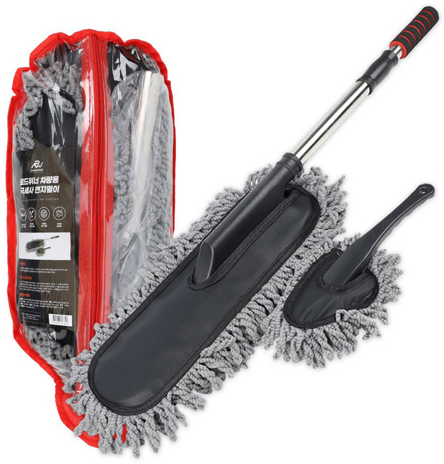 로드위너 차량용 극세사 먼지털이개 대형 + 소형 + 전용비닐팩 세트, 1세트