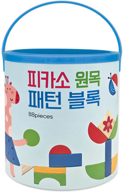 블루래빗 피카소 원목 패턴 블록 88p, 혼합색, 1개