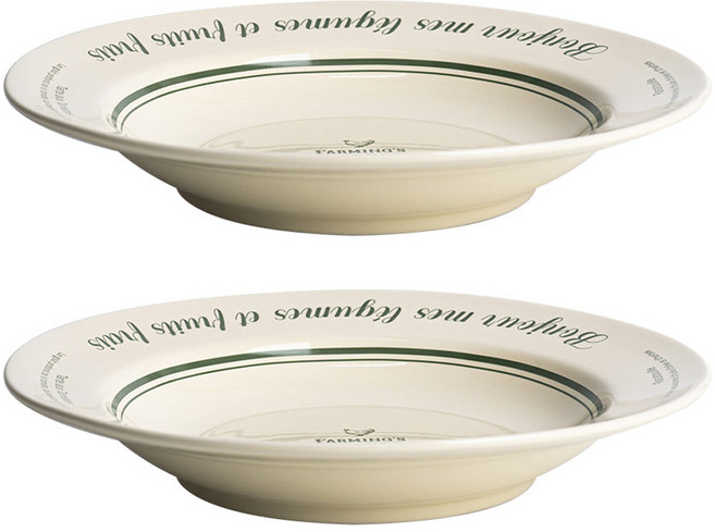 TINNY BLANC 字母農夫市集義大利麵碗 24cm, 2個, 混合色