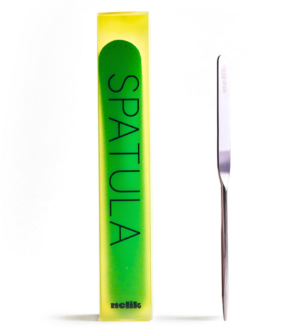 넬릭 스무스 블렌드 메이크 업 뷰티 스패출러, 메탈 실버, 1개