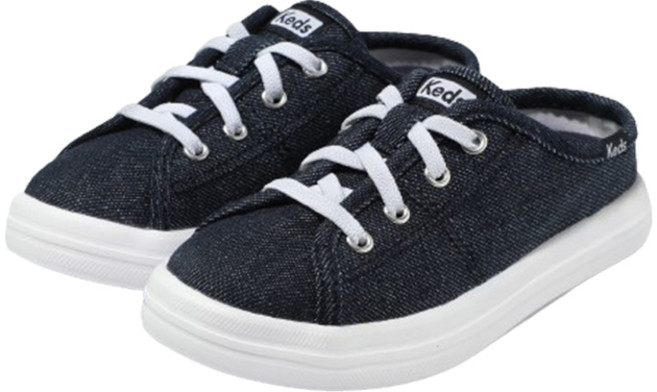Keds 兒童 Kickstart 穆勒帆布運動鞋 3TM01227D