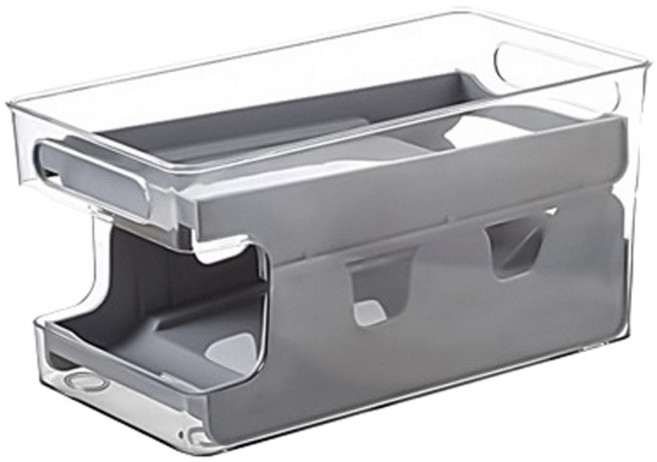 블럭마트 냉장고 자동 드롭 음료수 보관함, 그레이, 1개