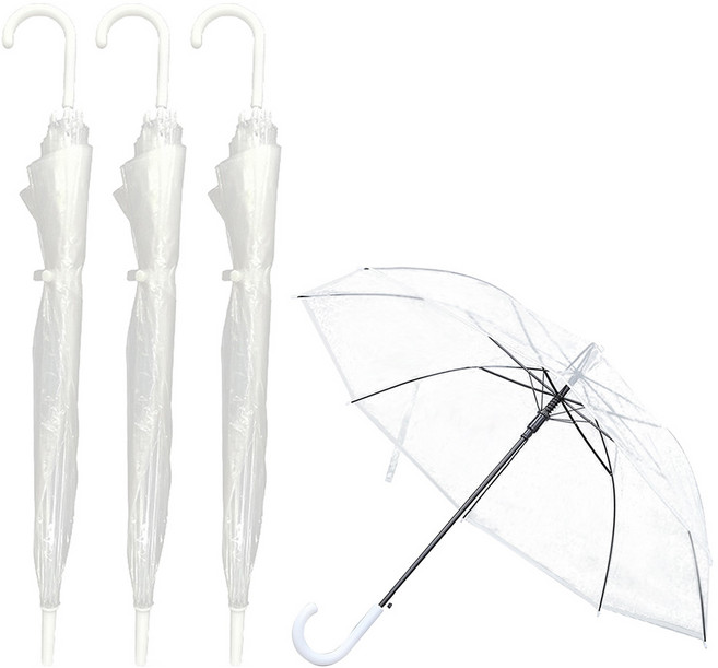 공유 레인보우 비닐 일회용 우산 4p