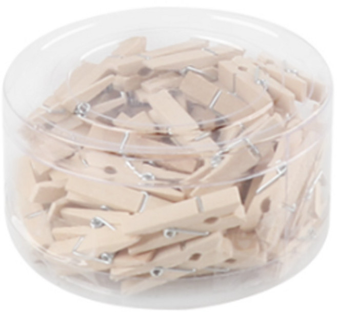 유니아트 5000 통 다용도 나무집게 중 52p, 원목, 1개