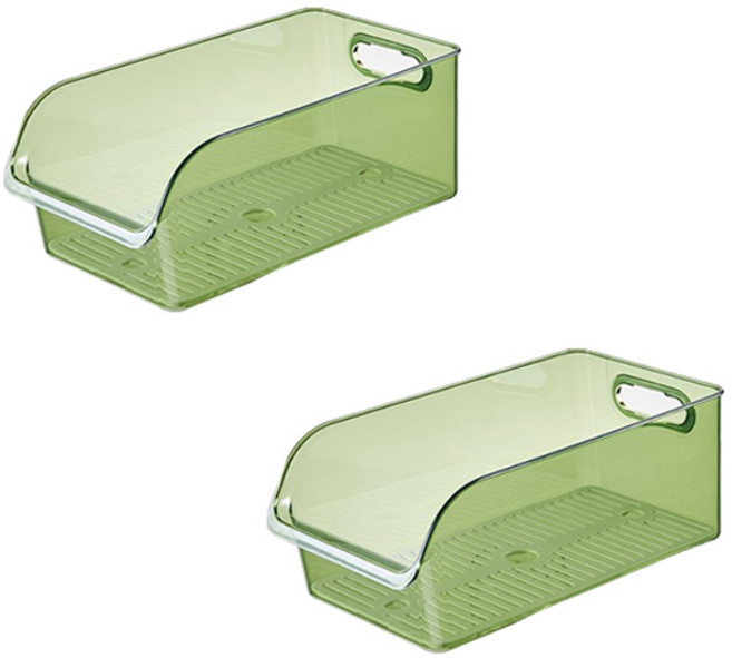 블럭마트 플라스틱 음료 정리바구니, 그린, 2개