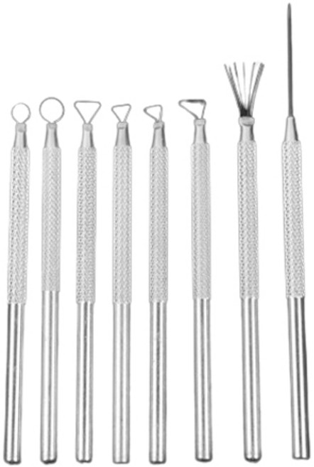 코히모 도예 알루미늄 스크레퍼 점토 모델링 도자기 조소용품 8종 세트 3W282