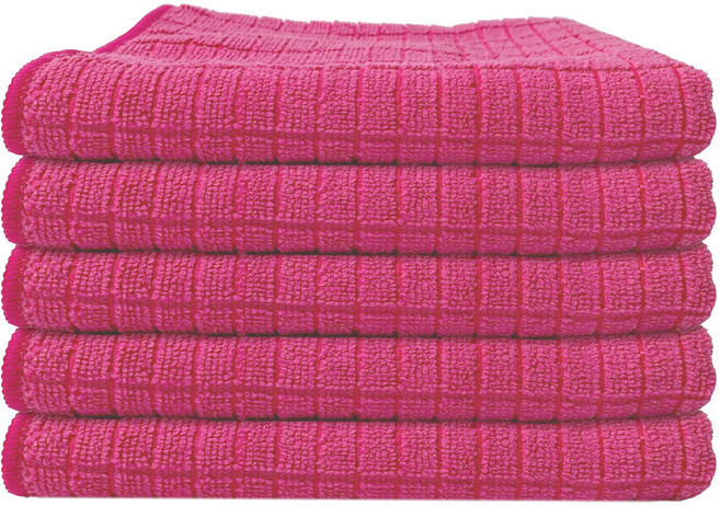 월드크린 고급 극세사 바둑 행주 핑크, 5개