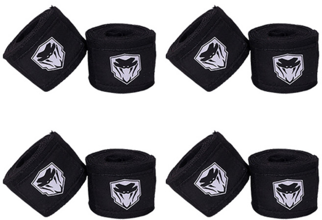 블럭마트 복싱붕대 면 핸드랩, 블랙, 4개