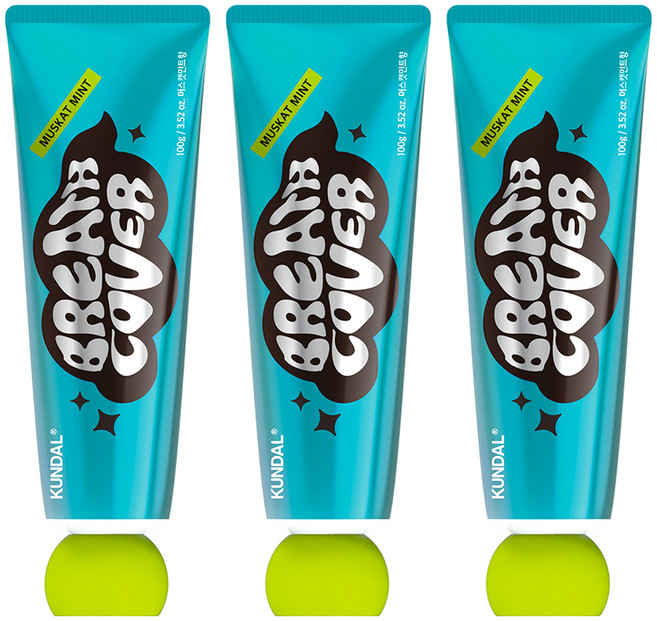 쿤달 딥브레스커버치약 머스캣민트향, 100g, 3개