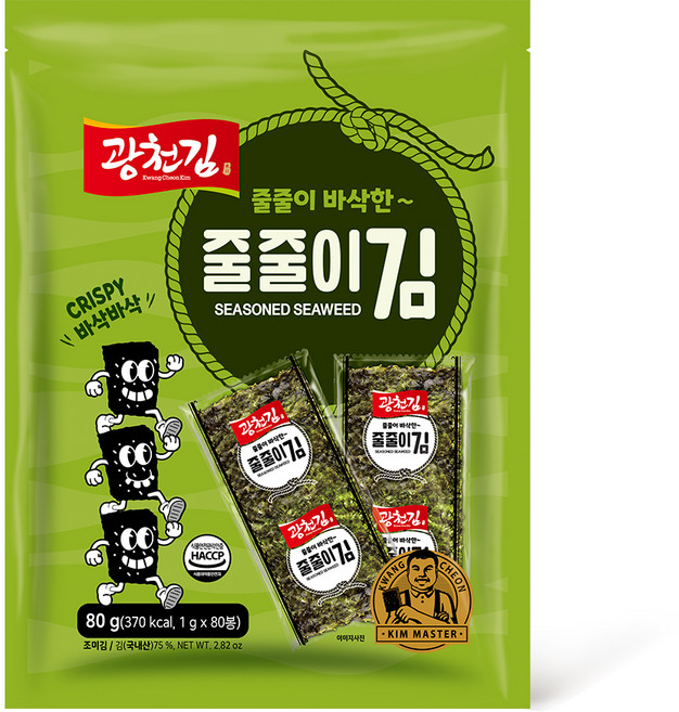 광천김 바삭한 줄줄이김 80p, 80g, 1개
