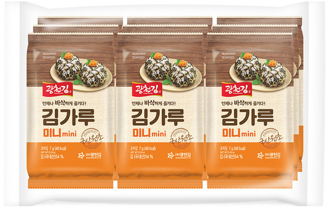 광천김 미니 김가루 도시락김 7g 9봉, 63g, 1개