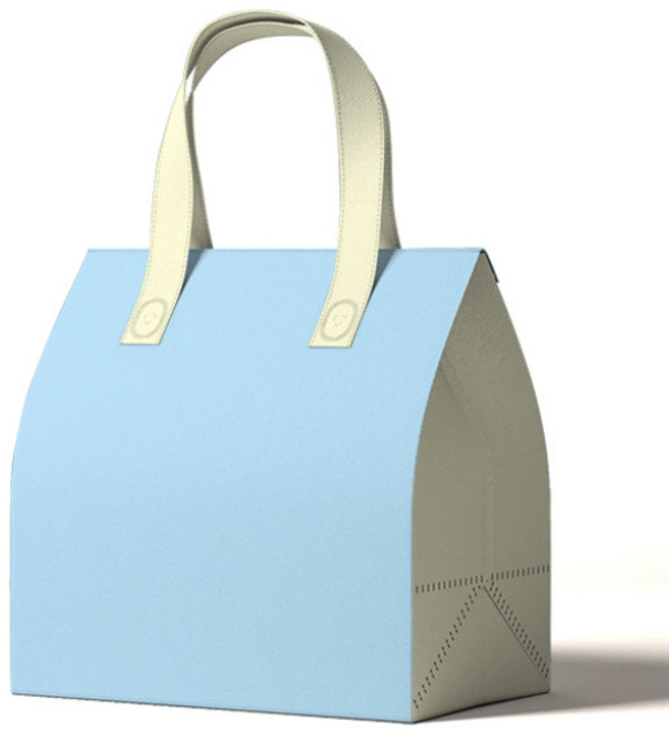 이홈베이킹 투톤 테이크아웃 1단 직사각 보냉백, 블루, 10개