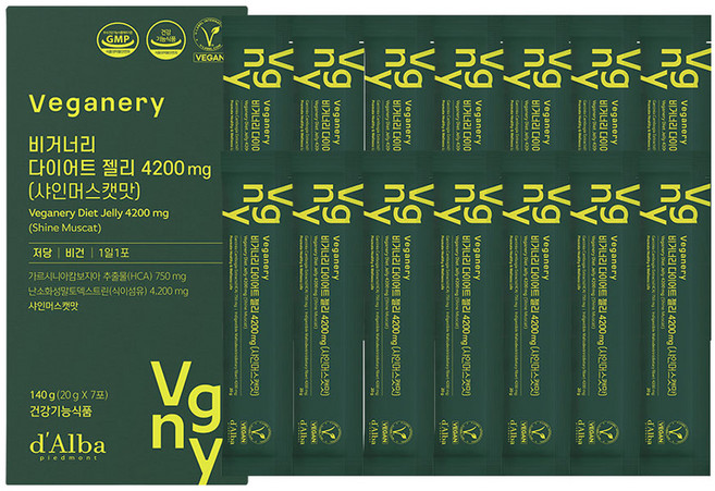 달바 비거너리 다이어트 젤리 4200mg 샤인머스캣맛, 140g, 2개
