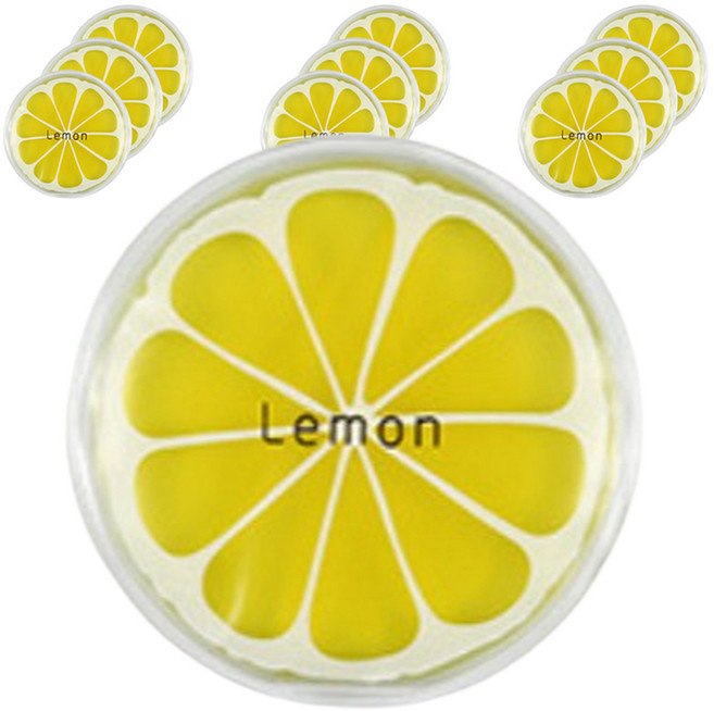 휴대용 과일 아이스팩 10 x 10 cm 레몬, 10개