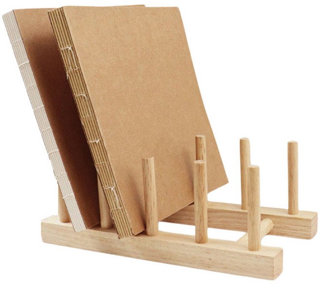 UH홈데코 원목 접시꽂이, 1개, 짙은나무색미니