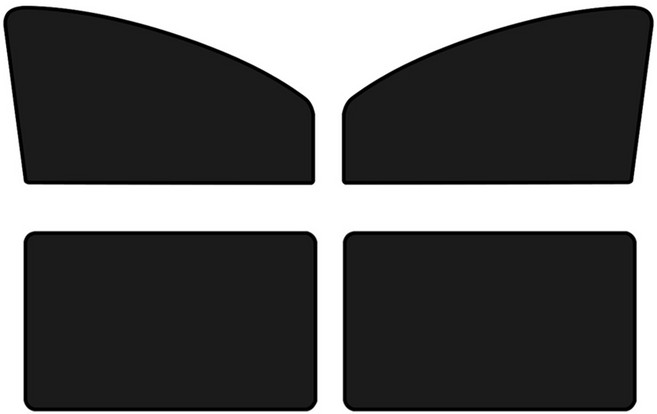 카템 차량용 마그네틱 햇빛가리개 암막커튼 앞좌석 2p + 뒷좌석 2p 풀세트 CT454, 1세트