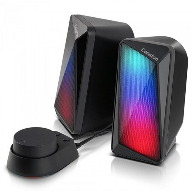 캔스톤 RGB 블루투스겸용 2채널 컴퓨터 게이밍 스피커, S7BT, 블랙