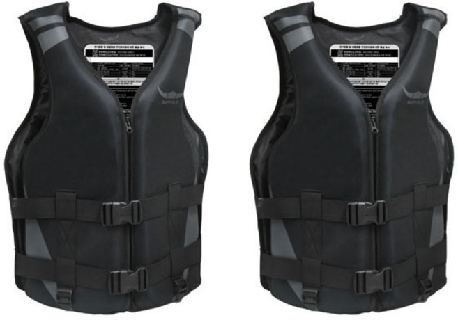 버팔로 시크 네오프렌 구명조끼 2종 세트, 제트블랙